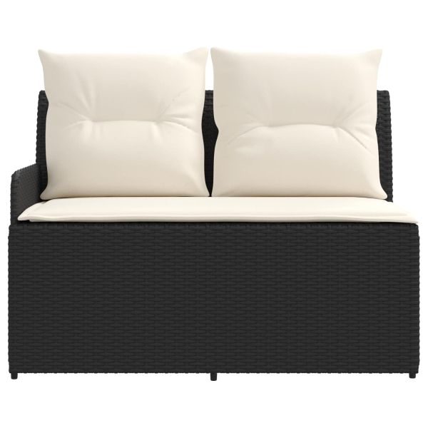 Диван с подлакътници за градина с подвижна маса 2 Брой ПЕ ратан