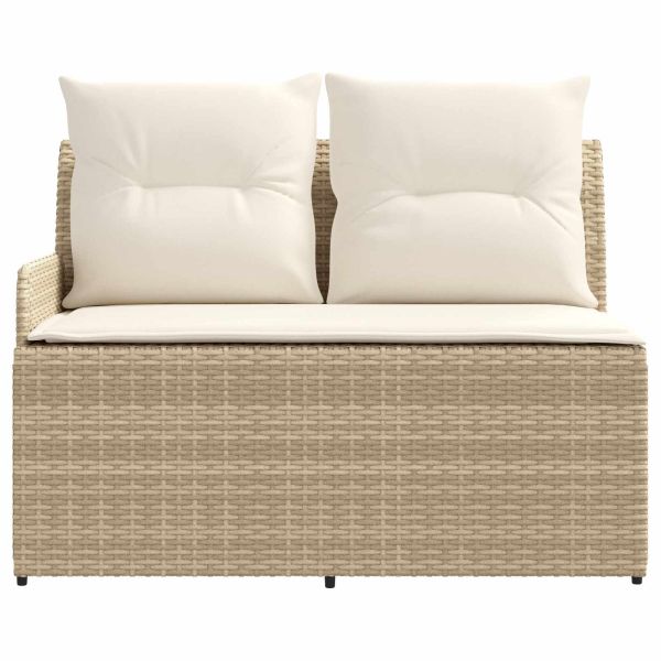 Диван с подлакътници за градина с подвижна маса 2 Брой ПЕ ратан