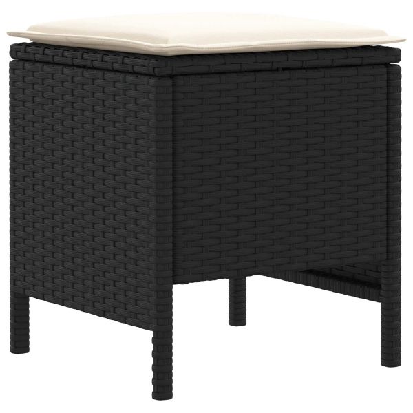 Табуретка за градина 2 Брой Черен и кремав 38 x 38 x 45 cm