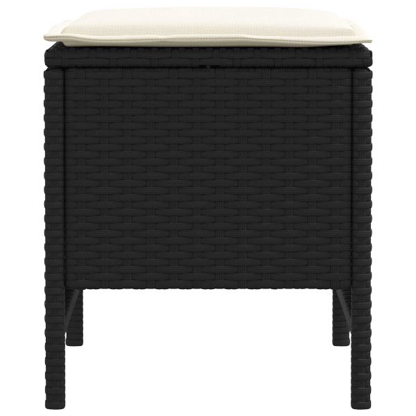 Табуретка за градина 2 Брой Черен и кремав 38 x 38 x 45 cm