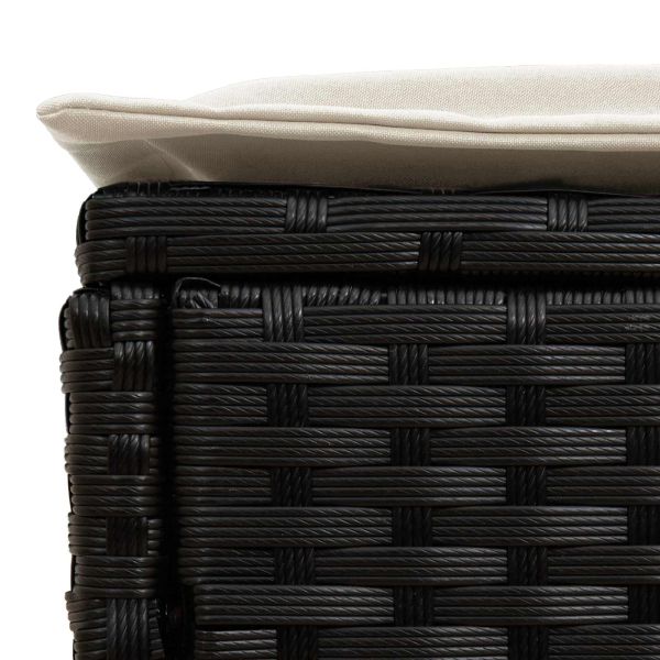 Табуретка за градина 2 Брой Черен и кремав 38 x 38 x 45 cm