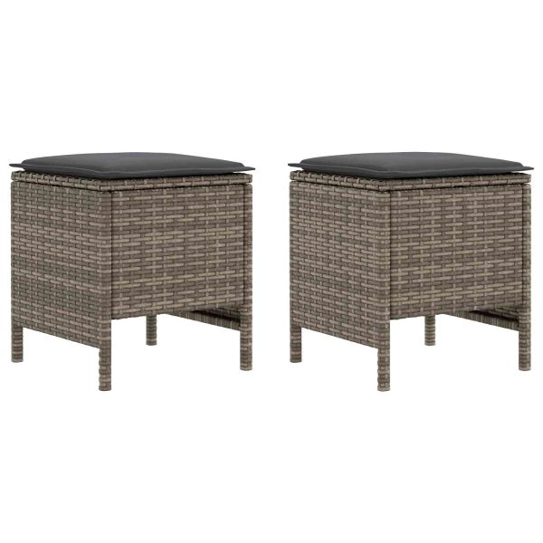 Табуретка за градина 2 Брой Сив и тъмен сив 38 x 38 x 45 cm