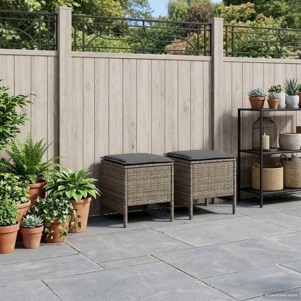 Табуретка за градина 2 Брой Сив и тъмен сив 38 x 38 x 45 cm