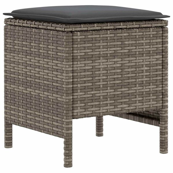 Табуретка за градина 2 Брой Сив и тъмен сив 38 x 38 x 45 cm