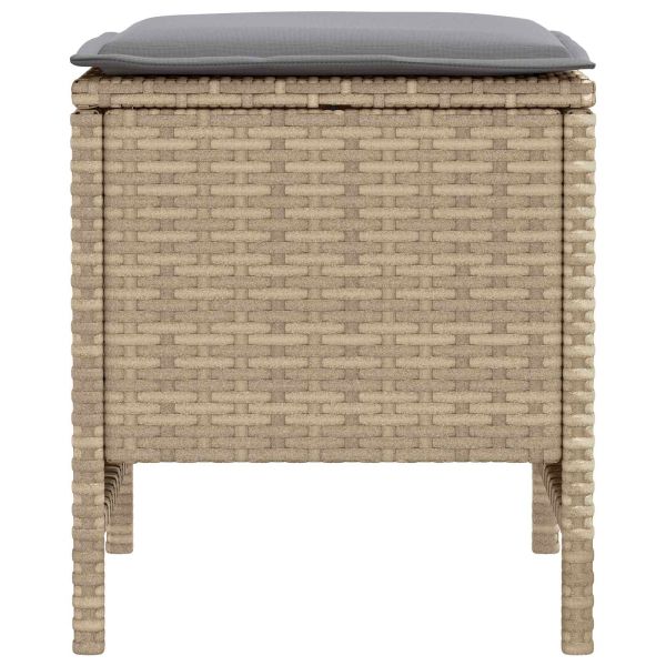 Табуретка за градина 2 Брой Бежов и Светло Сив 38 x 38 x 45 cm