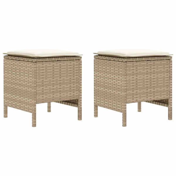 Табуретка за градина 2 Брой Бежов и кремав 38 x 38 x 45 cm