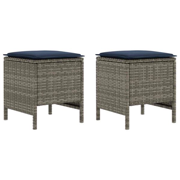 Табуретка за градина 2 Брой Сив и тъмен син 38 x 38 x 45 cm