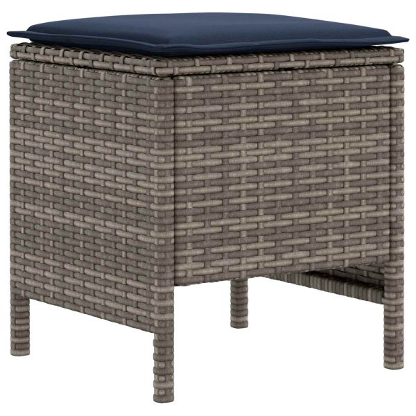 Табуретка за градина 2 Брой Сив и тъмен син 38 x 38 x 45 cm