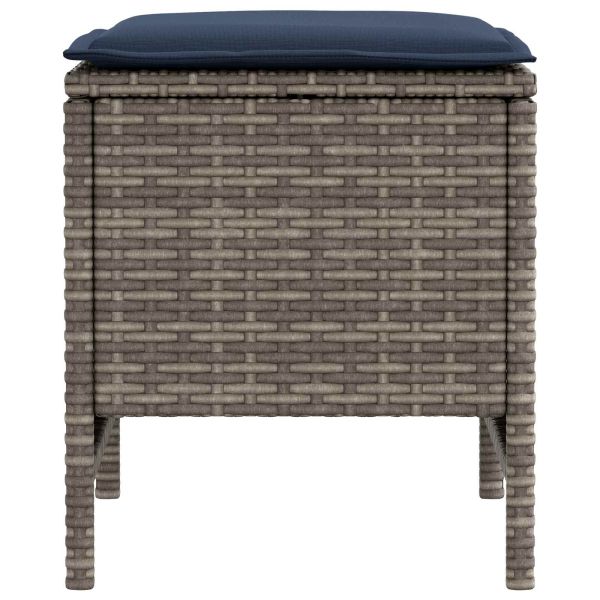 Табуретка за градина 2 Брой Сив и тъмен син 38 x 38 x 45 cm