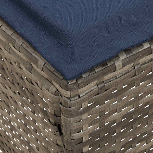 Табуретка за градина 2 Брой Сив и тъмен син 38 x 38 x 45 cm