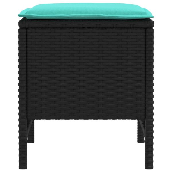 Табуретка за градина 2 Брой Черен и Туркоаз 38 x 38 x 45 cm