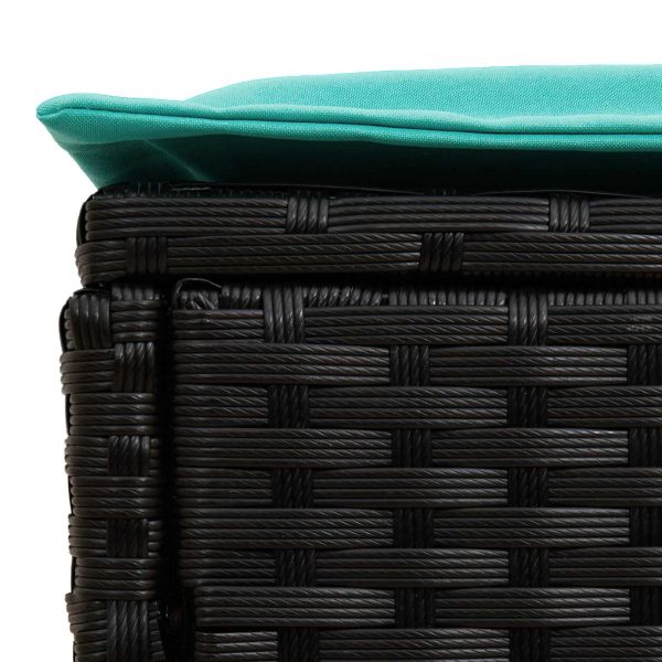 Табуретка за градина 2 Брой Черен и Туркоаз 38 x 38 x 45 cm