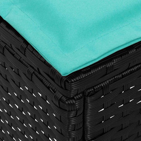 Табуретка за градина 2 Брой Черен и Туркоаз 38 x 38 x 45 cm