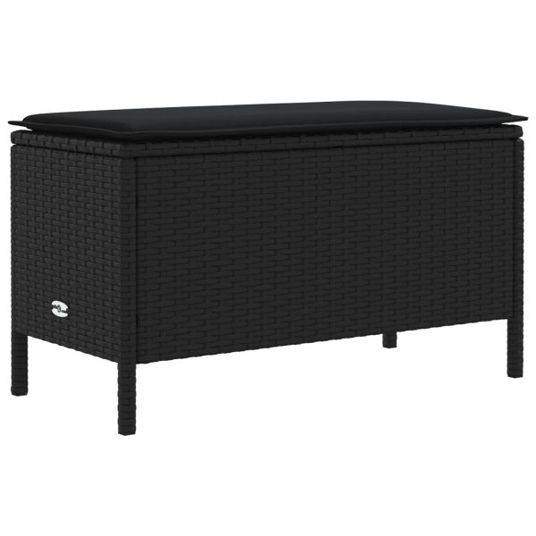 Табуретка за градина Черно 80 x 38 x 45 cm ПЕ ратан