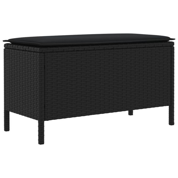 Табуретка за градина Черно 80 x 38 x 45 cm ПЕ ратан