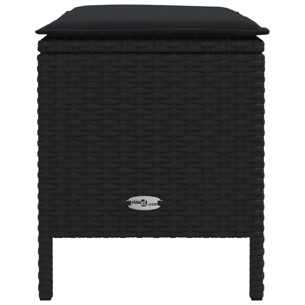 Табуретка за градина Черно 80 x 38 x 45 cm ПЕ ратан