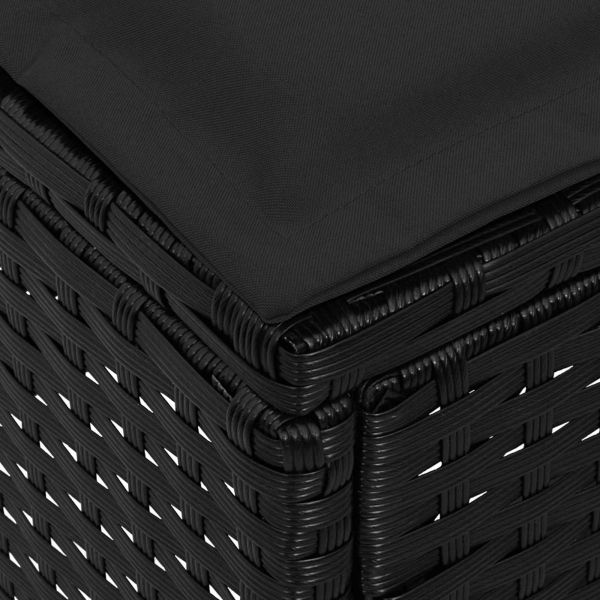 Табуретка за градина Черно 80 x 38 x 45 cm ПЕ ратан