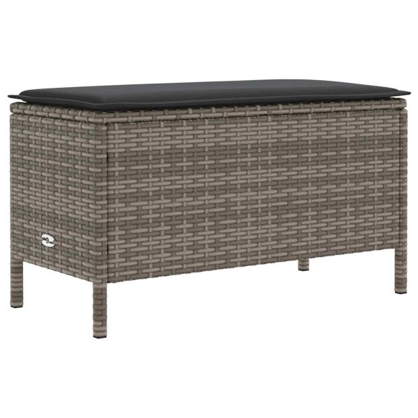 Табуретка за градина Сив и тъмен сив 80 x 38 x 45 cm ПЕ ратан