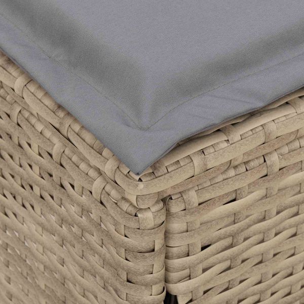 Табуретка за градина Бежов и Светло Сив 80 х 38 х 42 см