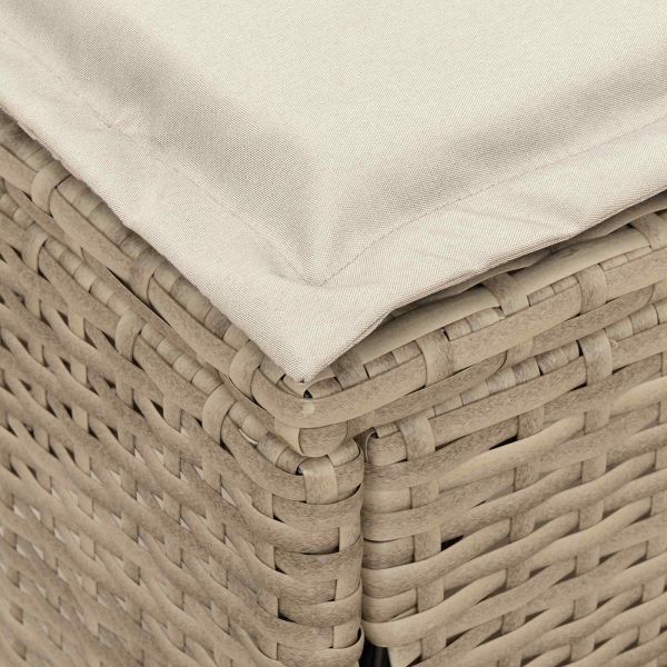 Табуретка за градина Бежов и кремав 80 х 38 х 42 см ПЕ ратан