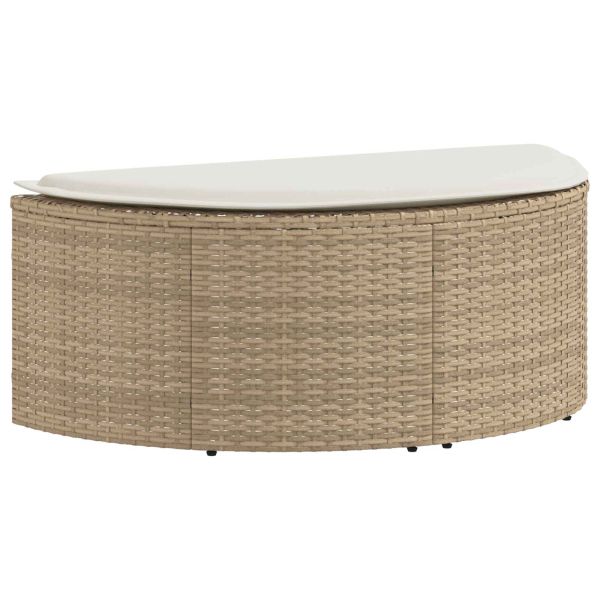 Градински диван 8 pcs Бежов и кремаво бял полиратан