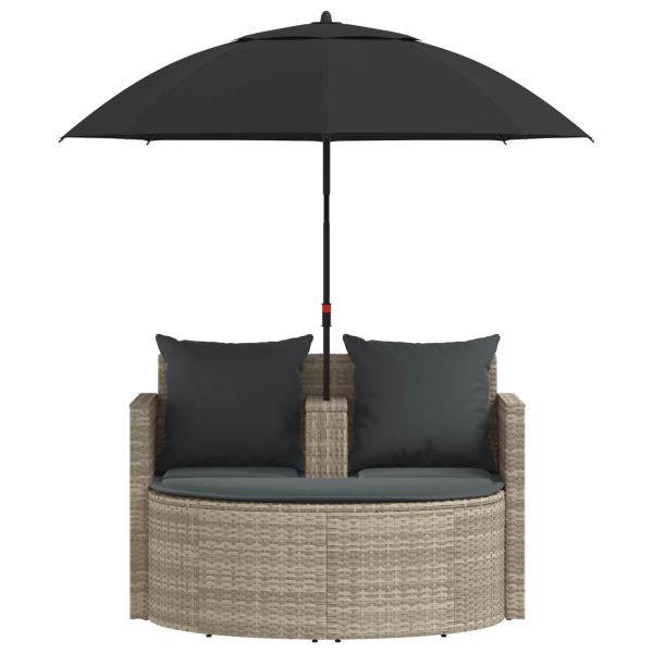 Градински диван 8 pcs Светло сиво и тъмно сиво полиратан