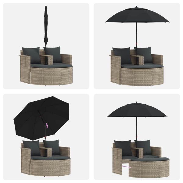 Градински диван 8 pcs Светло сиво и тъмно сиво полиратан