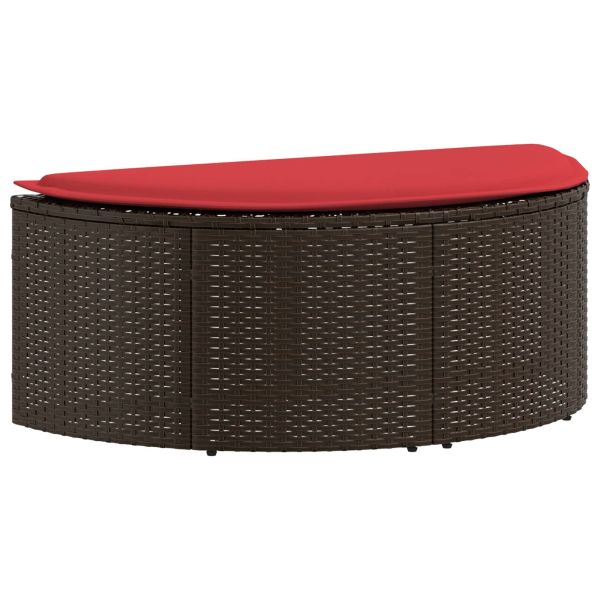 Градински диван Кафяво и червено 168 x 168 x 180 см полиратан