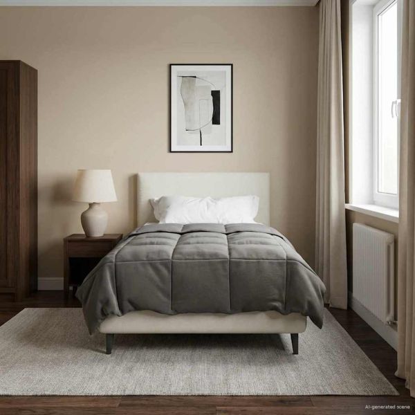 Пълно годишно юрганче Светлосиво 135 x 200 cm Микрофибър