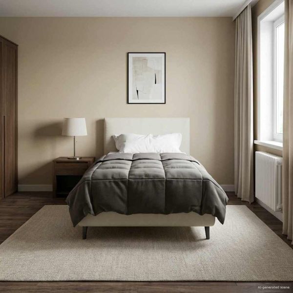 Зимен юрган Патичено Светлосиво 140 x 220 cm Микрофибър