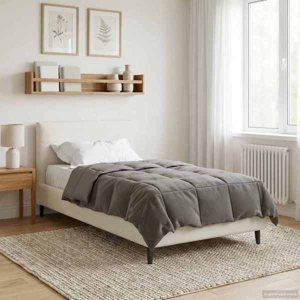 Зимен юрган Патичено Светлосиво 155 x 200 см Микрофибър