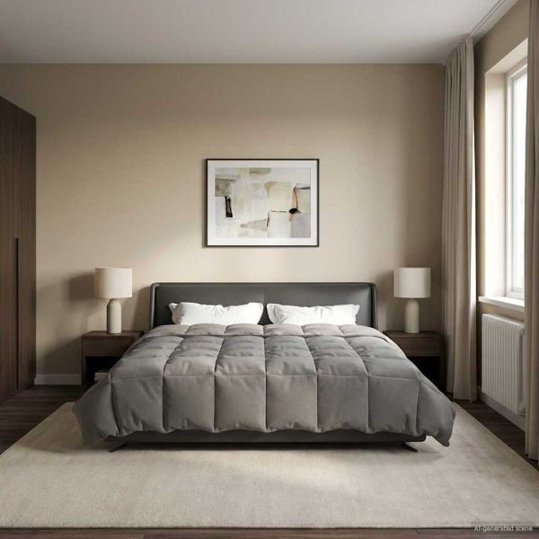 Зимен юрган Патичено Светлосиво 200 x 220 cm Микрофибър