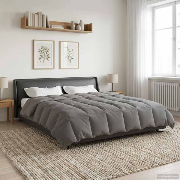 Зимен юрган Патичено Светлосиво 220 x 260 cm Микрофибър