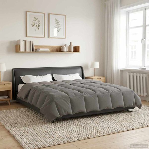 Зимен юрган Патичено Светлосиво 240 х 260 см Микрофибър