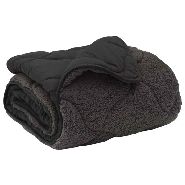 Летен юрган Антрацит 200 x 200 cm Микрофибър и тедди флийс