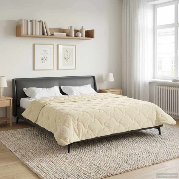 Летен юрган Крем 220 x 260 cm Микрофибър и тедди флийс