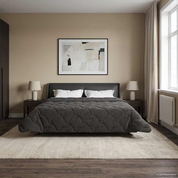 Пълно годишно юрганче Патичено Антрацит 200 x 240 cm