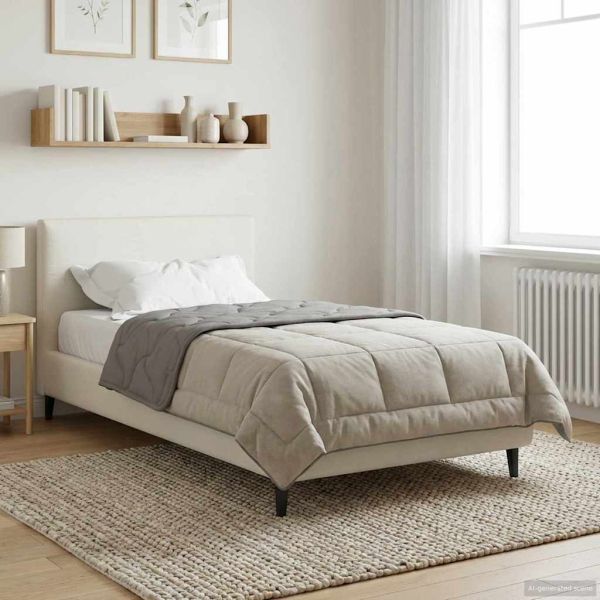 Пълно годишно юрганче Патичено Светлосиво 135 x 200 cm