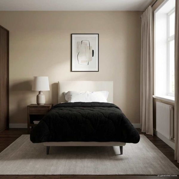 Пълно годишно юрганче Патичено Черно 135 x 220 см