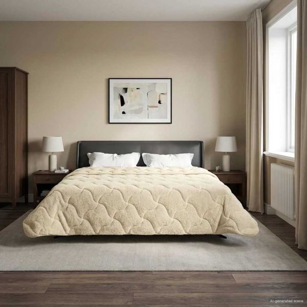 Пълно годишно юрганче Патичено Крем 200 x 220 cm