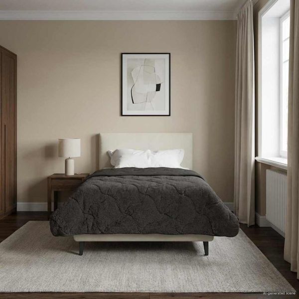 Зимен юрган Антрацит 140 x 220 cm Микрофибър и тедди флийс