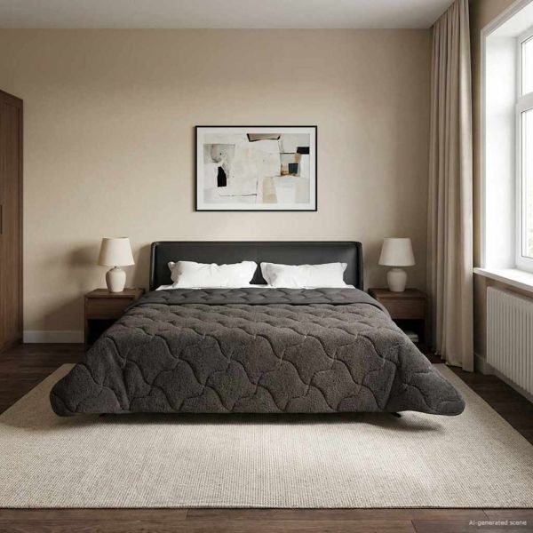 Зимен юрган Антрацит 220 x 240 cm Микрофибър и тедди флийс