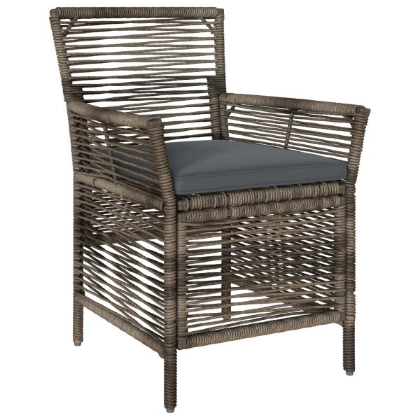 Стол за открито с възглавница 4 pcs Сив и тъмен сив полиратан