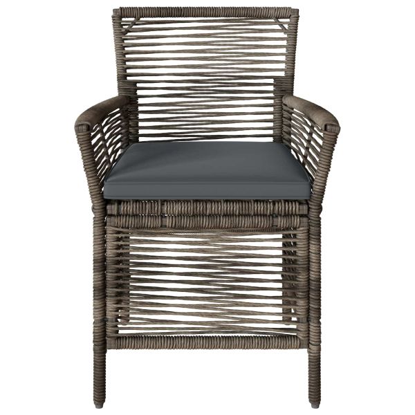 Стол за открито с възглавница 4 pcs Сив и тъмен сив полиратан