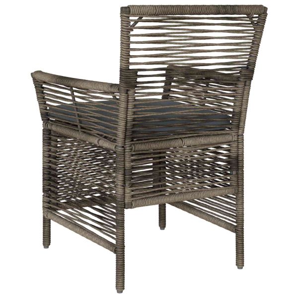 Стол за открито с възглавница 4 pcs Сив и тъмен сив полиратан