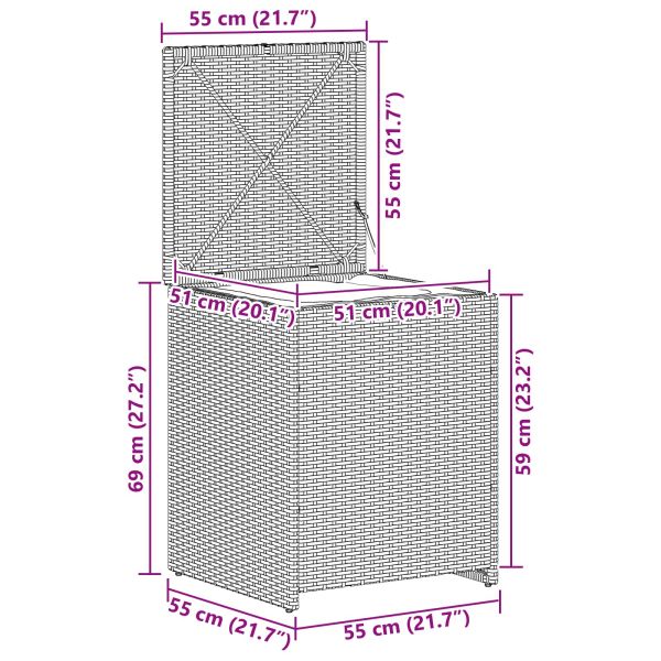 Кутия за възглавници Светлосиво 55 x 55 x 69 см полиратан
