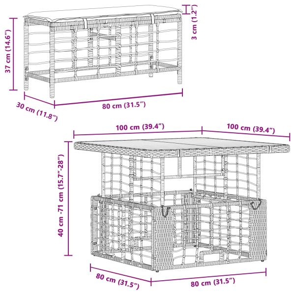 Комплект за хранене в градината 3 pcs Натурален и бял