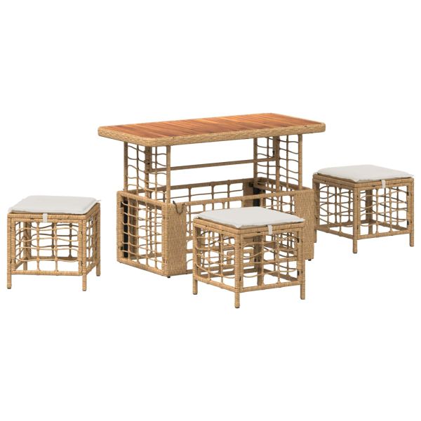 Комплект за хранене в градината 4 pcs Натурален и бял