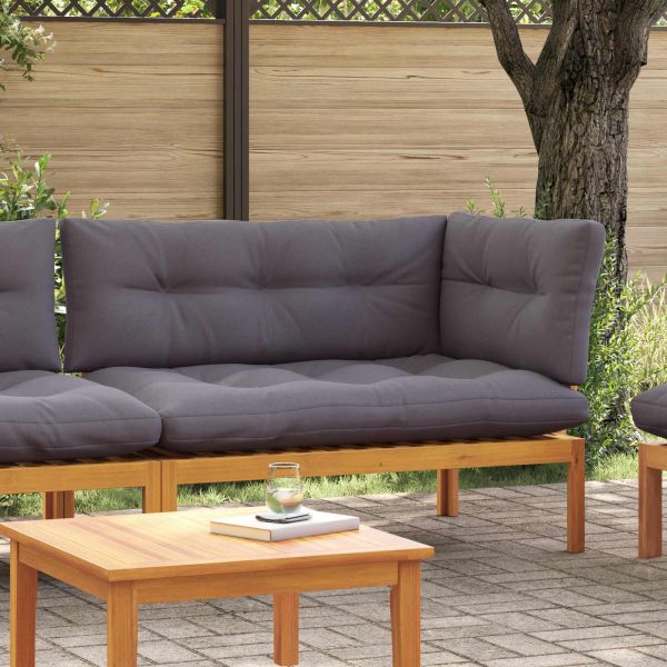 Ъглов диван Естествено и тъмно сиво 132 x 92 x 82 см