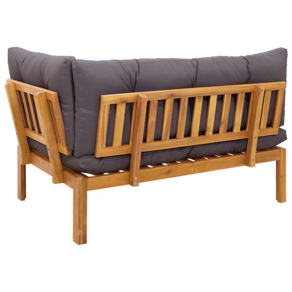 Ъглов диван Естествено и тъмно сиво 132 x 92 x 82 см